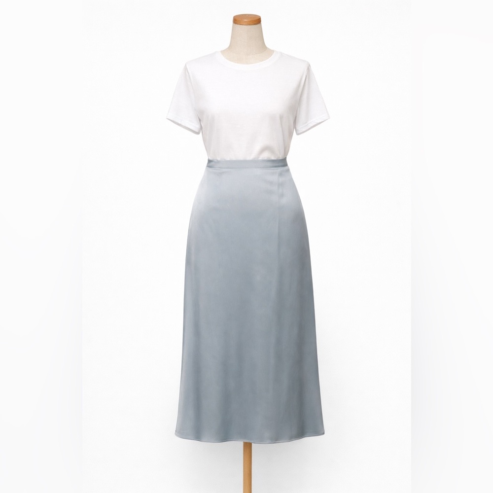 Vineyard Vines Blue Satin Midi Skirt Women’s L